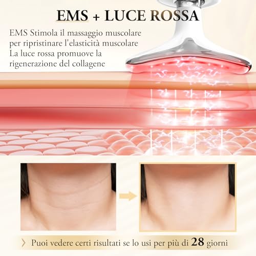 LumiLift™ – Massaggiatore Viso e Collo EMS con LED 7 Colori