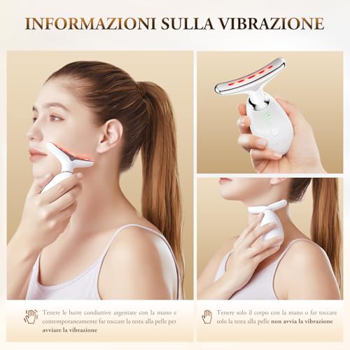LumiLift™ – Massaggiatore Viso e Collo EMS con LED 7 Colori