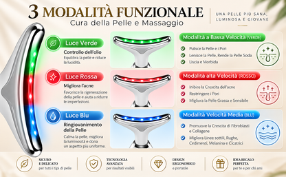 LumiLift™ – Massaggiatore Viso e Collo EMS con LED 7 Colori